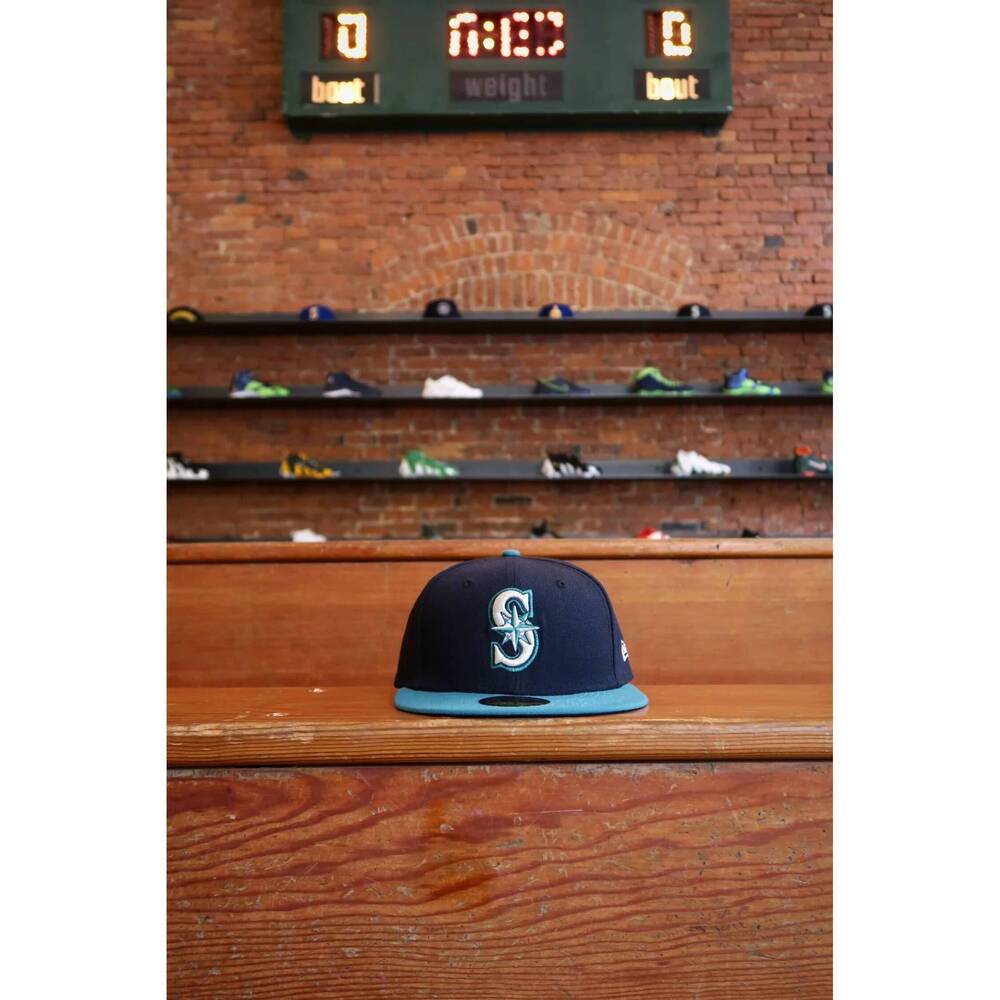 NEW NEW ERA unisex seattle mariners 59fifty fitted hat in navy/aqua